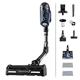 Rowenta RH98C8 X-Force Flex 12.60 Aqua kabelloser Akku-Stabstaubsauger | 150 Air Watt | bis zu 45 Min. Laufzeit | 2-in-1 Reinigung, inkl. Aqua Düse | Flex-Gelenk | LED-Düse | Blau/Schwarz
