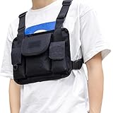 Motorrad-Brusttasche, Brustbeutel für Herren, leichter Rucksack, modische Brustweste, Reisetasche, Brusttasche, Rucksack für Herren, für Training, Skifahren, Cycli, Schwarz , Se référer au descriptif