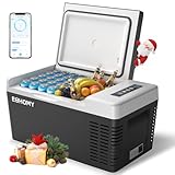 EUHOMY Kompressor Kühlbox 18L, Auto-Kühlschrank -20℃~20℃, Tragbarer Kühlschrank 12/24V DC 100-240V AC, Tragbarer Gefrierschrank für Camping, Reisen, Boot