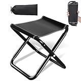 Klapphocker Campinghocker 200kg (440lbs) - 30cm Camping Hocker, Tragbarer Klapphocker Faltbar mit Aufbewahrungstasche, Hocker Klappb für Angeln, Reisen, Garten, Strand, Wandern, Grillen, Schwarz