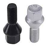 levando 20 Stück Radschrauben M12x1,5 26mm Schaftlänge Kegelbund 60° SW17 – Radbolzen-Set mit 20x Radschraube in OE Qualität, für Alufelgen & Reifenwechsel, Farbe Schwarz