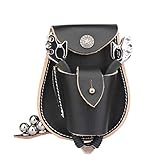 Gexgune Outdoor Slingshot Beutel Tasche Katapult Taille Tasche Jagd Slingshot Tasche Beutel Holster 2 in 1 Leder langlebig Ammo Fall (Balck Snap Bullon)