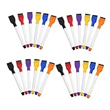 FUNOMOCYA 24 Stück Teiliges Whiteboard Marker Set mit Feiner Flexibler Pinselspitze Bunte Wiederverwendbare Whiteboard Stifte Trocken Abwischbar Magnetisch für Lehrer Schüler Büro und