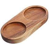 Lurrose Robustes Holztablett für Salz und Pfefferstreuer Praktischer Ständer mit Präziser Verarbeitung Vielseitig als Flaschenuntersetzer Geeignet für Küche und Grill