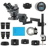 Mikroskop 3,5X-200X Stereo-Trinokular-Mikroskopklemme, zusammenklappbare Verlängerungsbasis, 48 ​​MP, 55 MP, 4K, 2K, HDMI, USB, VGA-Videokamera + 11,6-Zoll-Display(1080P HDMI VGAType-c)