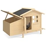 IDMarket - Hühnerstall auf Stelzen mit Legenest aus Holz: Schützt Hühner vor Raubtieren, erhöhtes Nest, einfach zu reinigen, für 2-3 Hühner, Maße: L. 99 x B. 55 x H. 66 cm, Grau