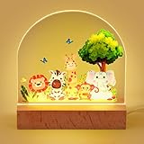 Faithorse Nachtlicht Kinder Babygeschenk, Nachtlicht für Babys Geschenke Kinder Individuelle Nachttischlampe für Kinder Stillicht Taufgeschenke Mädchen & Jungen, Geschenke zur Geburt (Tiere)