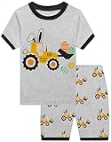 Little Hand Kleinkind Baby Jungen Pyjama Monster Truck Sommer Pjs Nachtwäsche Baumwolle Kinder Kurze Sets Kleidung, 3# Ostertraktor