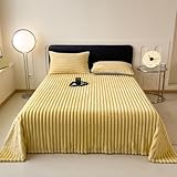 HAIBA Tagesdecke 120 x 200cm Gelb Kuscheldecke warm Sofaüberwurf Decke, Dicke Sofadecke Couchdecke Flauschige Wohndecke für Couch