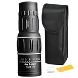 Monokulares Teleskop, Bak4 Prisma Hochwertige Nachtsicht, wasserdichte skalierte Nicht-Rutsch für Vogelbeobachtung, Konzert, Reisen/ 16x52