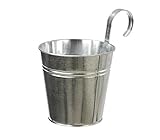 Dehner Pflanztöpfchen mit Bügelhalter, Ø 14 cm, Höhe 14 cm, Zink, silber
