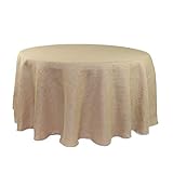 YOUR CHAIR COVERS Runde rustikale Jute-Tischdecke für Hochzeit, Party, Küche, Zuhause, Esstisch, 274 cm