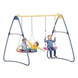 Schaukelsets für Hinterhof für Kinder, Metallschaukelset Outdoor für Kinder, mit robustem Rahmen, Spielplatz-Sets für Hinterhöfe, Outdoor-Spielset (Schaukelsets mit 2 Schaukeln)