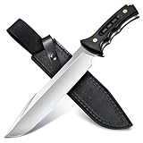 Purple Dragon Großes Outdoor Messer – 5mm Klingenrücken, Full Tang Survival Messer aus 4Cr13 Stahl, Machete mit Scheide, Ideal für Bushcraft, Camping, Holz hacken, Geschenk für Männer, Schwarz