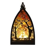 Halloween-Lampe – Totenkopf-Kürbis-Schloss, dekorative Laternen, Schreibtischdekoration, Tischdekoration, Halloween-Dekorationen für Zuhause, Innen- und Außenbereich, Schreibtisch, Kamin, Bücherregal