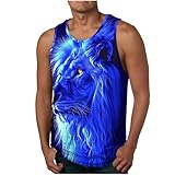 SUPTTING Herren Badeanzug Schwimmanzug Ärmellos Rundhalsausschnitt Einteiler Fantasy Gothic, Auffällig Episch, Tanktop Phönix-Grafik für Strand Convention