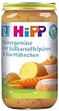 HiPP Buttergemüse mit Süßkartoffelpüree und Bio-Hühnchen, 6er Pack (6 x 250 g)