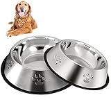 2 Stück Edelstahl Hundenapf, rutschfeste Hundenäpfe/Futternapf ,Hundenapf Mittelgroße Hunde (M-22cm/8.6')