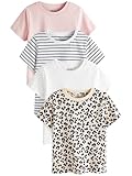NEXT 4er-Pack T-Shirts Rosa/Streifen/Tier 4 Jahre