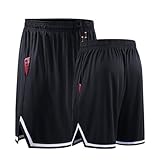 Oanviso Shorts Basketball Herren Kurze Hose Elastische Trainingsshorts Basketball Sports Shorts Sommer Mesh Shorts Casual Laufshorts Taschen Jogging Shorts Netzgewebe Atmungsaktiv A Schwarz 3XL