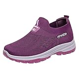 Generisch Damen Slip-On Walkingschuhe Sneaker Mesh Leichte Lace-up Laufschuhe Atmungsaktiv Freizeitschuhe Fitness Turnschuhe Hallenschuhe Damen-StraßEnlaufschuhe üBerpronation