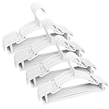 Lectorias 40 Stück Set Kleiderbügel Kinder Weiß, Kinderkleiderbügel aus Kunststoff rutschfest, Baby Kleiderbügel Länge 28cm Platzsparende Mehr, Babykleiderbügel für Baby T-Shirts Pullover Hosen