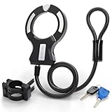 FISCHER Fahrradschloss Handschellenschloss Spiralschloss 120 cm | Schwarz | mit Halterung | Kabelschloss mit Schelle | für Fahrrad, E-Bike, E-Scooter | robustes Seilschloss | 1 Stück