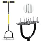 Jardineer Rasenlüfter Spike Metall, Manuelle Aerifizierer für Rasen Vertikutierung Boden Belüftung Rasen mit