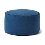 Lumaland Sitzsack Pouf (50 L) | Kompakter Sitzsack mit 3-in-1-Funktion: bequemer Hocker, praktisches Tischchen & stylischer Indoor Fußschemel I Mit Flexibler EPS-Füllung | Ø 25 x 45 cm [Dunkelblau]