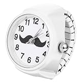 OATIPHO Ringuhr Goldringe Für Frauen Fingeruhr Für Damen Handgefertigte Ringe Zappelring Schmuck Jungen Ringe Korb Elastische Fingeruhr Dekorative Fingeruhr Ringmaß Paar Abs Weiß