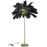 Elegante Straußenfeder-Stehlampe, 160 cm, verstellbare LED-G4-Glühbirne, Stehleuchte für Wohnzimmer und Schlafzimmer, stilvolle Beleuchtung für Zuhause