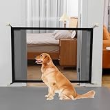 Gcffom Treppenschutzgitter Hund,Tierschutzgitter,Hundeschutzgitter Zusammenklappbar,Absperrgitter Hund,Türschutzgitter Ohne Bohren für Treppen,Türen,Flur(100 * 78cm,Schwarz)