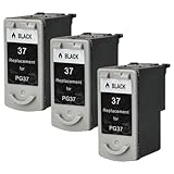 vhbw 3X Tintenpatronen Ersatz für Canon PG-37 für Drucker - Schwarz (Wiederaufgefüllt)