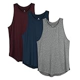 icyzone Damen Sport Fitness Tank Top Racerback 3er Pack, Yoga Running Shirt Gym Oberteile (M, Weinrot/Marineblau/Dunkelgrau)