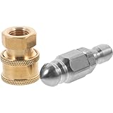 WRITWAA Edelstahl Hochdruck Gartenschlauchdüse mit Schnellanschluss Kleine Strahldüse für Effiziente Reinigung Gartenspritze Zubehör Robust und Korrosionsbeständig