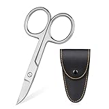 ACWOO Nagelschere, Rostfrei Scharf Hautschere Profi Nagelhautschere, Nagelscheren Sharp Curved mit Etui, Fußnagelschere für Maniküre und Pediküre, Nagelschere Linkshänder Schwarz