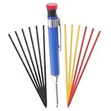 SHINEOFI Holzmarkierungsbleistift Farben Ersatzminen Mechanischer Tieflochmarker für Bauhandwerker und Holzarbeiter Vielseitiger Markierstift für Metall Kunststoff Glas und Papier