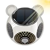 Solarleuchten Wandhalterung | Bärenförmige Solar-Wandleuchte, Bewegungsmelder-Nachtlicht, Solarleuchten für außen, Solar-Sensor-Licht, magnetisch, 1800 mAh groß