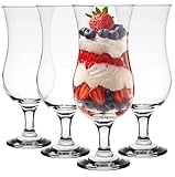Glasmark Krosno Gläser Cocktailgläser Set Longdrink Cocktail Gin Bier Wasser Longdrinkgläser Cocktailgläser Trinkglas Wasserglas Glas Smoothie Dessert Spülmaschinenfest Transparent 4 x 420ml