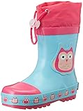 Playshoes Kinder Gummistiefel aus Naturkautschuk, trendige Unisex Regenstiefel mit Reflektoren, Eulen, 30/31 EU