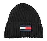 Tommy Hilfiger Jungen Mütze Fleece Big Flag Beanie, Schwarz (Black), L-XL