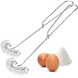 COM-FOUR® 2x Spiralschneebesen Edelstahl 304 rostfrei - Spiralbesen spülmaschinengeeignet - Schaumschläger - flacher Schneebesen - Quirl - Saucenbesen - Handschneebesen (2 Stück - Spiralbesen)