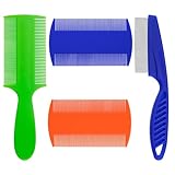 4 Stück Kopfhaarkamm, Flohkamm, doppelseitiger Feinzahnkamm, Läusekamm zur Schuppenentfernung, für Erwachsene und Kinder