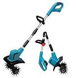 Akku-Bodenhacke für Makita 18V Batterie, elektrische Motorhacke mit bürstenlosem Motor, höhenverstellbar, Arbeitsbreite 20 cm, Arbeitstiefe 15 cm, für Gärten und Höfe (Ohne Akku)