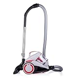 Dirt Devil Staubsauger ohne Beutel - DD2502 - 700W - HEPA 12 Filter - 9M Reichweite - mit Combibrush, Versenkter Bürste und Parkettbürste - 4.5KG - Staubsammelbox 1.8L - Grau/Rot