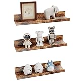 ColdShine Wandregal 3er Set, 38 cm breit,Schweberegal, Wandboards,Regal für Fotorahmen und Dekos,für Bad, Küche, Wohnzimmer, Arbeitszimmer (Braun)