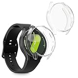 kwmobile 2X Schutzhülle kompatibel mit Samsung Galaxy Watch 7 44mm Hülle - Fullbody Cover Set aus Silikon - Transparent