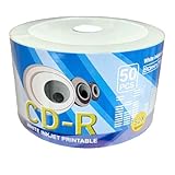 LSK Media CD-R 700 MB 80 min 52 x weißer Tintenstrahl-Hub, bedruckbar, 50 Stück | Blanko-CDs zum Brennen von Musik | Blanko-CDs Bulk | bedruckbare CD-R Rohlinge Pack | Groß-CDs zum Brennen von Musik |