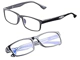 infactory PC-Brille Blaulicht: 2er Pack Bildschirm-Brille mit Blaulicht-Filter, 1,5 Dioptrien (Computer Brille Blaufilter)