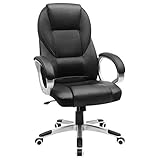 SONGMICS Bürostuhl Chefsessel Drehstuhl Computerstuhl Sitzhöhenverstellung office Stuhl Polsterung, OBG22B, Schwarz